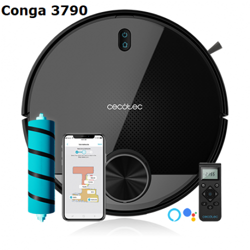 Прахосмукачка робот CONGA 3790, 2700PA, четка за дом. любимци, Лазерно сканиране и картографиране